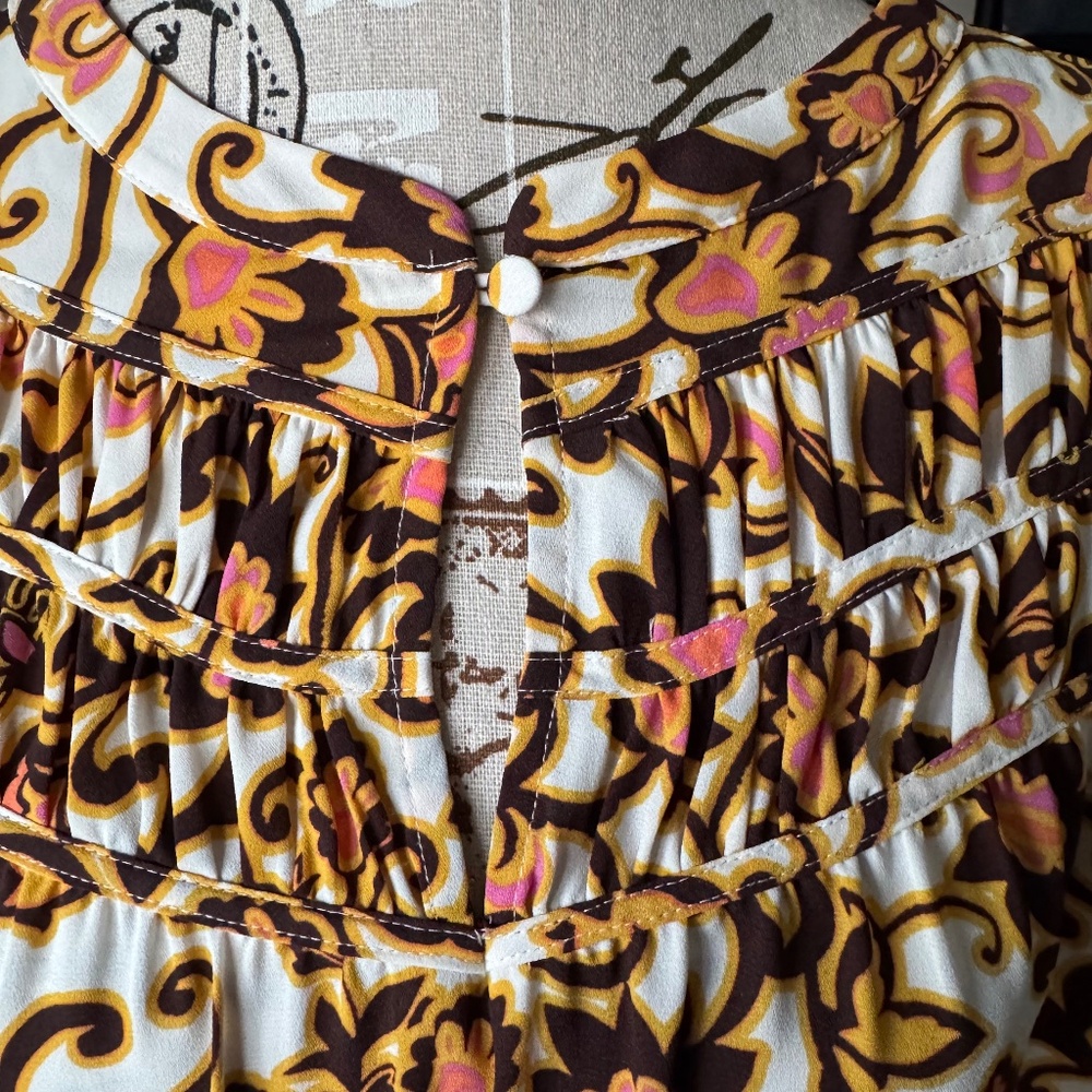 LOFT Floral print blouse multicolor long sleeve size M - Picture 2 of 9